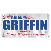 Rectangle Sticker | Round Corners | 3" x 6" | Chrome Poly | Permanent Adh Back | Screen