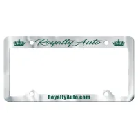 License Frame | 6 3/8" x 12 3/8" | Large Top Panel | 4 Holes | Chrome Faced