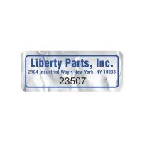 Idento® Identification Decal | Rectangle | 1" x 2 1/2" | Chrome Poly