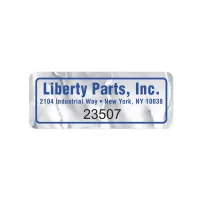 Idento® Identification Decal | Rectangle | 1" x 2 1/2" | Chrome Poly