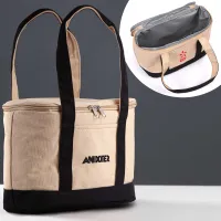 Insulated Cotton Lunch Tote Bag