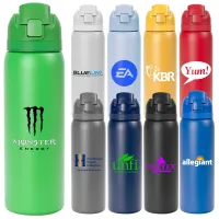 27 Oz. Solid Stainless Steel Pop Straw Bottle