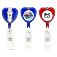 Heart-Shaped Retractable Badge Holder