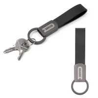 Axis Gunmetal Leather Keyring