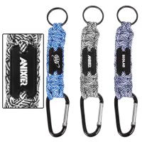 Carabiner Box Knot Braided Key Chain with Keyring and Metal Plate (Factory Direct) 10-12 Weeks