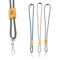 Braided Rope Lanyard with Bamboo Adjuster