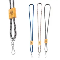 Braided Rope Lanyard with Bamboo Adjuster (Factory Direct) 10-12 Weeks