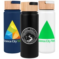 20 oz. Vacuum-Sealed Stainless Water Bottle with Bamboo Lid (Factory Direct - 10-12 Weeks Ocean)