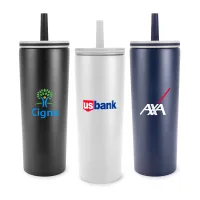 24oz. ChillFlow Stainless Steel Mug w/Straw