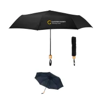 41" Arc Umbrella With 100% Rpet Canopy & Bamboo Handle