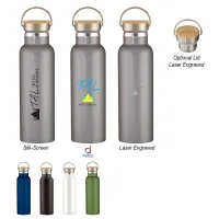 21 Oz. Tipton Recycled Stainless Steel Bottle With Bamboo Lid