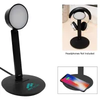 Vanity Light Wireless Charger With Headphone Stand
