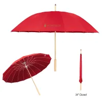 46" Arc Umbrella With 100% Rpet Canopy & Bamboo Handle