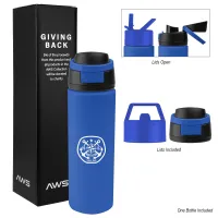 24 Oz. Aws Pop Sip Recycled Stainless Steel Bottle Kit