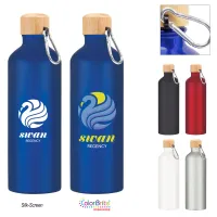 25 Oz. Aluminum Tundra Bike Bottle With Bamboo Lid