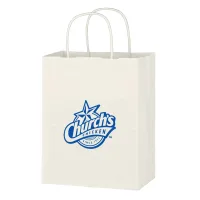 Kraft Paper White Shopping Bag - 8" X 10-1/4"