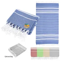 Recycled Beach Blanket With Tassel Fringe