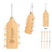 Bamboo Golf Tee Set Keychain