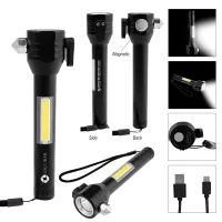 Safety Tool With Rechargeable Cob Flashlight 2.0