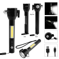Safety Tool With Rechargeable Cob Flashlight 2.0