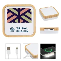Bamboo Wireless Charger Night Light