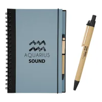Eco-inspired 7" X 10" Spiral Notebook & Pen