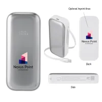 10,000 Mah Power Bank With Retractable Type-c Cable