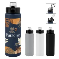 30 Oz. Full Color Nolan Recycled Single Wall Stainless Steel Bottle