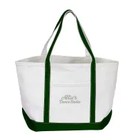 Open Canvas Boat Bag with Embroidery