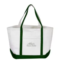 Open Canvas Boat Bag with Embroidery