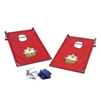 Portable Cornhole, 4 Royal & White Bean Bags