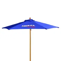 7' Wood Market Umbrella Kit (1 Imprint)