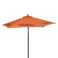 7' Wood Look Tilting Market Umbrella Kit (6 Imprints)