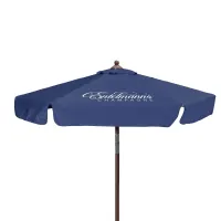 7' Wood Look Tilting Market Umbrella Kit With Valance 1 Imp