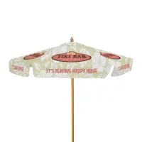 7' Wood Market Umbrella with Valance Single-Sided (Dye Sub)