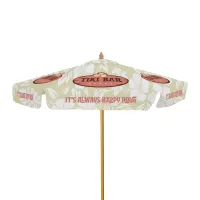 7' Wood Market Umbrella with Valance Single-Sided (Dye Sub)