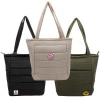 Otaria™ Puffy Recycled Tote Bag, Fabric Patch - Full Color