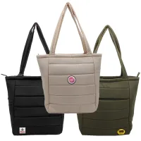 Otaria™ Puffy Recycled Tote Bag, Fabric Patch - Full Color