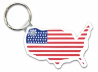 USA Soft Key Fob w/Flag Imprint (Spot Color)