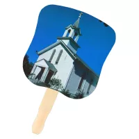 Stock Design Hand Fan-White Church, Full Color Digital