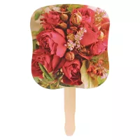 Stock Design Hand Fan-Flower Bouquet, Full Color Digital