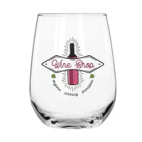 17 oz. Stemless Wine Glass, Full Color Digital