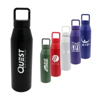 25 oz. Recycled Aluminum Bottle with Carabiner Lid, Laser Engraved, Large