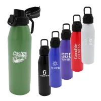 25 oz. Recycled Aluminum Bottle with Chug Lid, Laser Engraved, Large