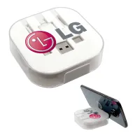 Charging Cable Case with Phone Stand, Full Color Digital