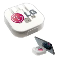 Charging Cable Case with Phone Stand, Full Color Digital