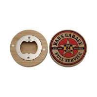 Bamboo Magnetic Full Color Digital Bottle Opener