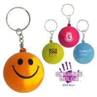 Mood Smiley Face Stress Keychain (Spot Color)