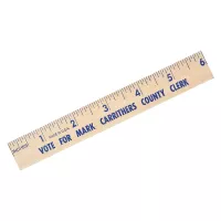 6" Natural Finish Flat Wood Ruler (Spot Color)