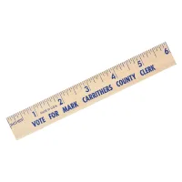 6" Natural Finish Flat Wood Ruler (Spot Color)